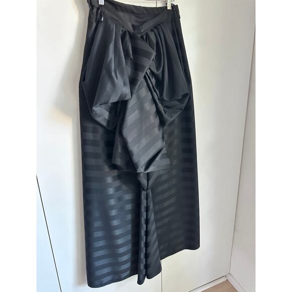 Vintage Jessica McClintock Collection Formal Maxi Skirt Black Tuxedo Stripe SZ M - Picture 8 of 10